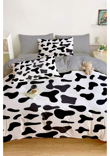 Amor Home Çift Kişilik  Pamuk Saten Nevresim Takımı Cow Pattern