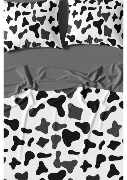 Amor Home Çift Kişilik  Pamuk Saten Nevresim Takımı Cow Pattern