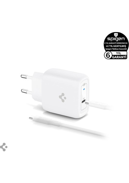 45W GaN USB-C Adaptör + USB-C Örgü Şarj Kablo - Samsung PPS 2.0 Destekli Hızlı Şarj Aleti ve Super Hızlı Şarj Destekli Kablo iPhone & Android & iPad & MacBook Type-C PE2015 White - ACH02589