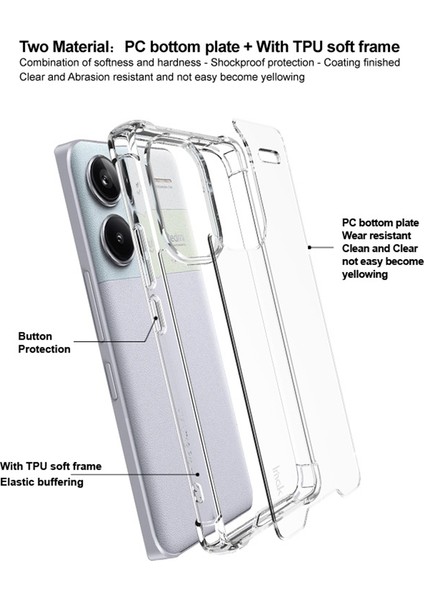 Redmi Note 13 Pro+ 5g Şeffaf Pc+Tpu Telefon Kapağı (Yurt Dışından)