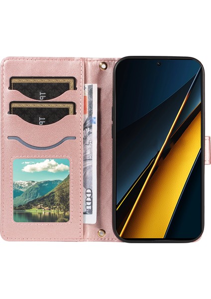 Xiaomi Poco X6 Pro 5g Cüzdan Askılı Eşkenar Dörtgen Deri Telefon Kılıfı (Yurt Dışından) modelleri