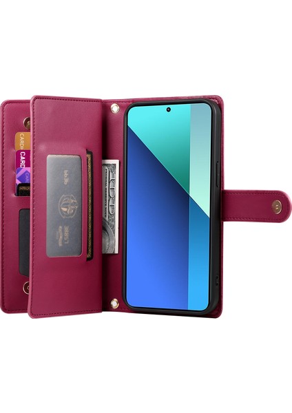 Redmi Note 13 4g Deri Fermuarlı Telefon Kılıfı Askılı (Yurt Dışından)