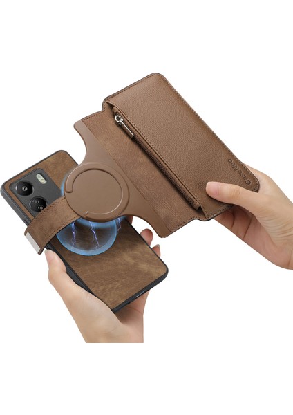 Redmi 13C 4g / Poco C65 4g Deri Çıkarılabilir Manyetik Telefon Kapağı (Yurt Dışından)