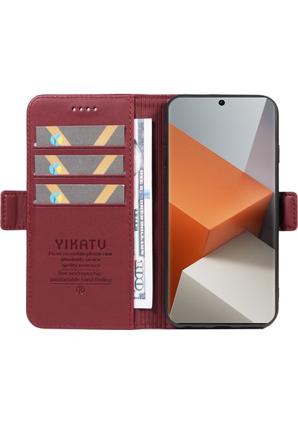 Redmi Note 13 Pro+ 5g Cüzdan Standı Deri Telefon Kılıfı (Yurt Dışından)