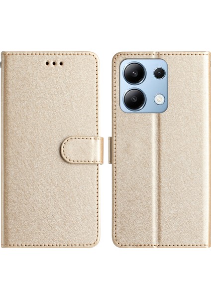 Redmi Note 13 4g Ipek Doku Deri Tpu Iç Kabuk Flip Telefon Kapağı (Yurt Dışından)