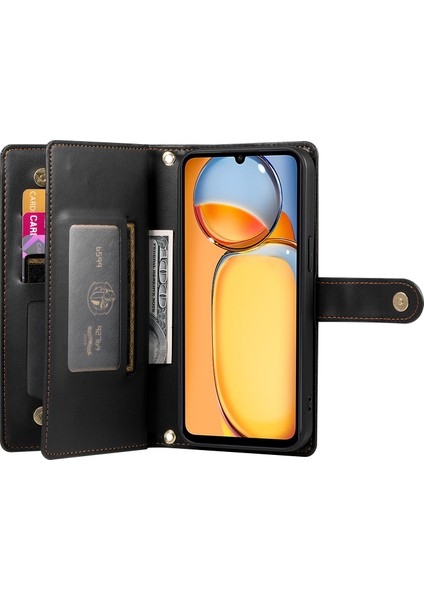 Xiaomi Poco M6 5g / Redmi 13R 5g / 13C / Poco C65 4g Fermuar Cüzdan Deri Kapak (Yurt Dışından)