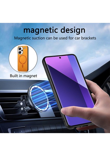 Redmi Note 13 Pro+ Magsafe ile Uyumlu 5g Deri Ten-Dokunmatik Telefon Kılıfı (Yurt Dışından)