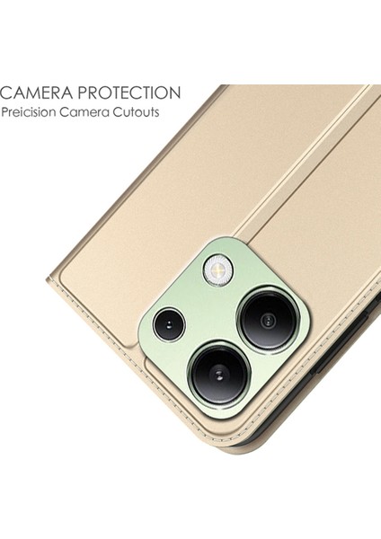 Redmi Note 13 4g Manyetik Adsorpsiyon Darbeye Dayanıklı Deri Telefon Kapağı (Yurt Dışından)