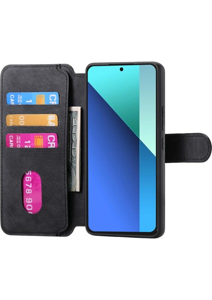 Redmi Note 13 4g Deri+Tpu Cüzdan Retro Telefon Kılıfı (Yurt Dışından)