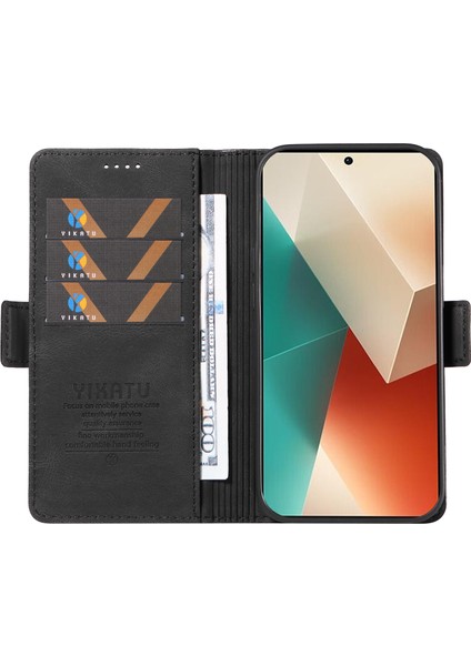 Xiaomi Poco X6 5g / Redmi Note 13 Pro 5g Cilt Dokunmatik Duygu Pu Deri Cüzdan Telefon Kapağı (Yurt Dışından)