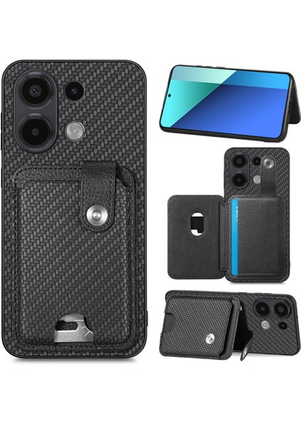 Redmi Note 13 4g Kart Yuvası Deri Arka Telefon Kapağı, Kickstand ile (Yurt Dışından)