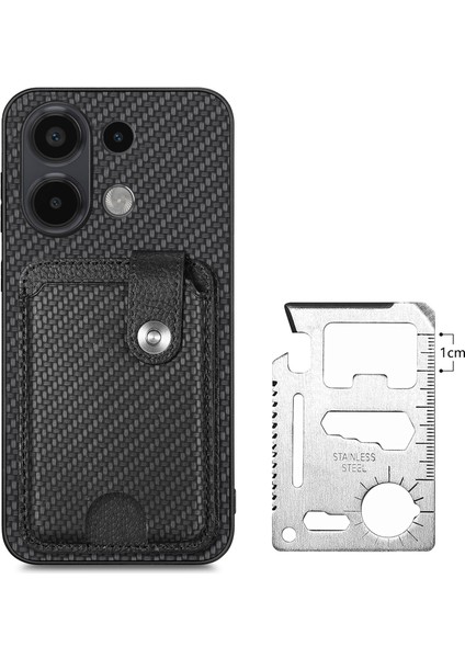 Redmi Note 13 4g Kart Yuvası Deri Arka Telefon Kapağı, Kickstand ile (Yurt Dışından)