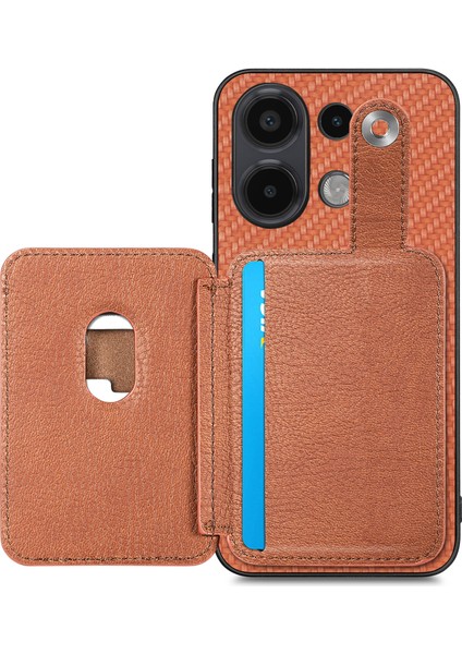 Redmi Note 13 4g Kart Yuvası Deri Arka Telefon Kapağı, Kickstand ile (Yurt Dışından)