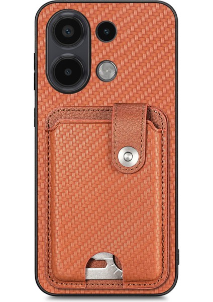 Redmi Note 13 4g Kart Yuvası Deri Arka Telefon Kapağı, Kickstand ile (Yurt Dışından)
