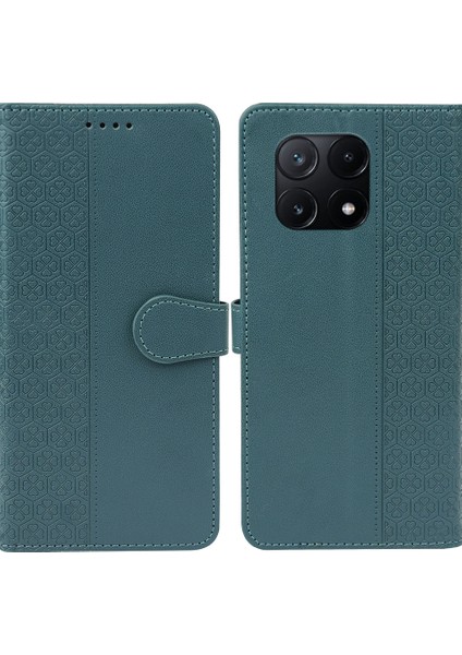 Xiaomi Poco X6 Pro 5g Manyetik Toka Dört Yapraklı Yonca Deri Telefon Kapağı (Yurt Dışından)