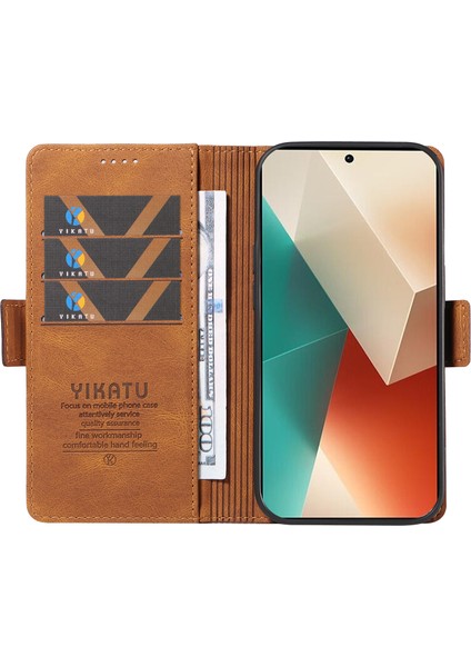 Xiaomi Poco X6 5g / Redmi Note 13 Pro 5g Cilt Dokunmatik Duygu Pu Deri Cüzdan Telefon Kapağı (Yurt Dışından)