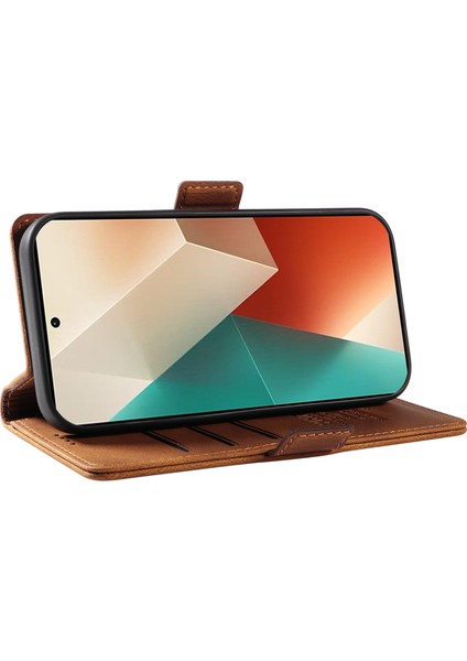 Xiaomi Poco X6 5g / Redmi Note 13 Pro 5g Cilt Dokunmatik Duygu Pu Deri Cüzdan Telefon Kapağı (Yurt Dışından)