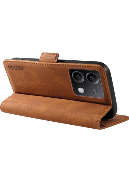 Xiaomi Poco X6 5g / Redmi Note 13 Pro 5g Cilt Dokunmatik Duygu Pu Deri Cüzdan Telefon Kapağı (Yurt Dışından)