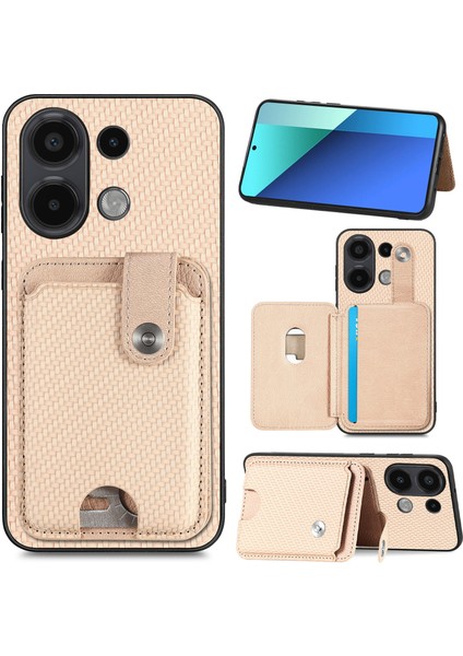 Redmi Note 13 4g Kart Yuvası Deri Arka Telefon Kapağı, Kickstand ile (Yurt Dışından)