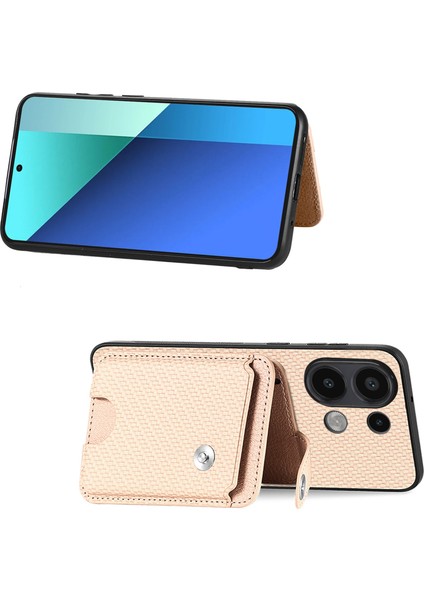 Redmi Note 13 4g Kart Yuvası Deri Arka Telefon Kapağı, Kickstand ile (Yurt Dışından)
