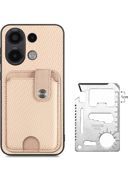 Redmi Note 13 4g Kart Yuvası Deri Arka Telefon Kapağı, Kickstand ile (Yurt Dışından)