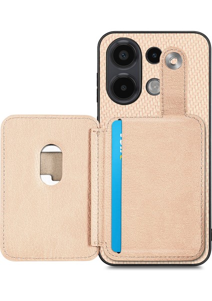 Redmi Note 13 4g Kart Yuvası Deri Arka Telefon Kapağı, Kickstand ile (Yurt Dışından)