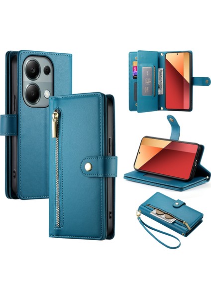Xiaomi Poco M6 Pro 4g / Redmi Note 13 Pro 4g Cüzdan Fermuar Deri Telefon Kapağı (Yurt Dışından)