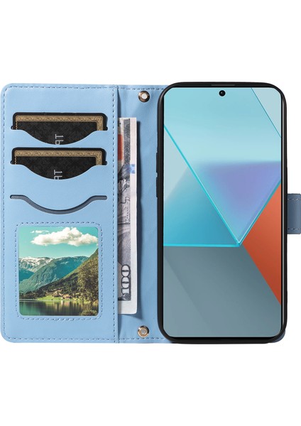 Xiaomi Poco X6 5g / Redmi Note 13 Pro 5g Cüzdan Eşkenar Dörtgen Deri Telefon Kılıfı Kayış (Yurt Dışından) modelleri