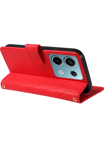 Xiaomi Poco X6 5g / Redmi Note 13 Pro 5g Cüzdan Eşkenar Dörtgen Deri Telefon Kılıfı Kayış (Yurt Dışından) indirimleri