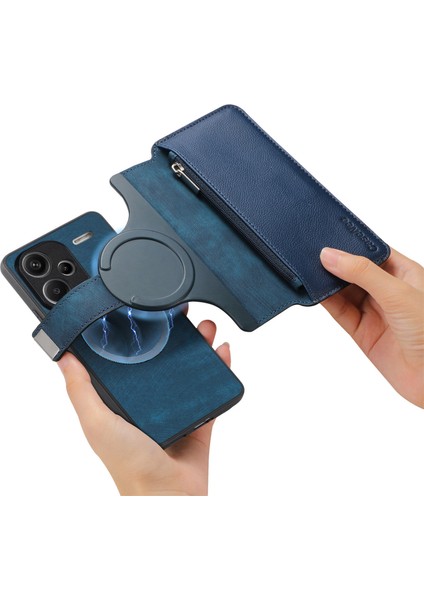 Redmi Note 13 Pro+ 5g Manyetik Çıkarılabilir Fermuar Deri Kapak (Yurt Dışından)