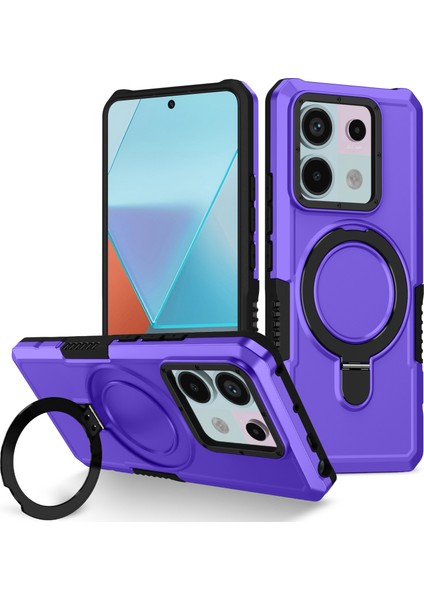 Xiaomi Poco X6 5g / Redmi Note 13 Pro 5g Halka Tutucu Kickstand Tpu+Pc Telefon Kapağı (Yurt Dışından)