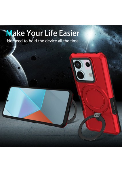 Xiaomi Poco X6 5g / Redmi Note 13 Pro 5g Halka Tutucu Kickstand Tpu+Pc Telefon Kapağı (Yurt Dışından)