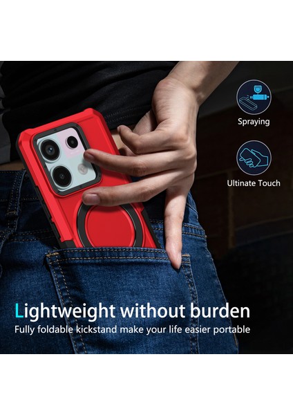 Xiaomi Poco X6 5g / Redmi Note 13 Pro 5g Halka Tutucu Kickstand Tpu+Pc Telefon Kapağı (Yurt Dışından)