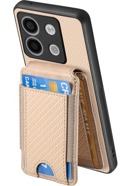 Xiaomi Poco X6 5g / Redmi Note 13 Pro 5g Kart Tutucu Anti Drop Deri Arka Kapak (Yurt Dışından)