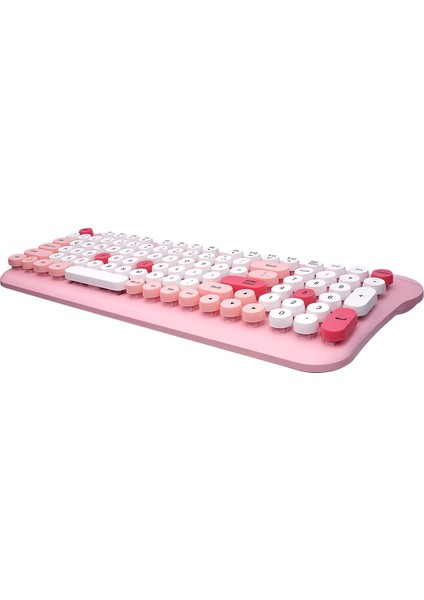 KM-6244 BUNNY Renkli Tuşlu Pembe 2.4 ghz + BT Kablosuz Q Multimedia Klavye + Mouse Set