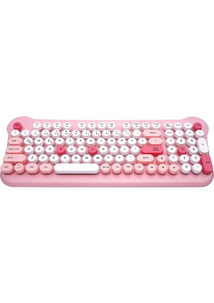KM-6244 BUNNY Renkli Tuşlu Pembe 2.4 ghz + BT Kablosuz Q Multimedia Klavye + Mouse Set