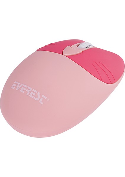 KM-6244 BUNNY Renkli Tuşlu Pembe 2.4 ghz + BT Kablosuz Q Multimedia Klavye + Mouse Set