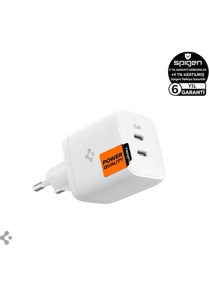 45W USB-C 2 Port Mini Hızlı Şarj Aleti Samsung PPS 2.0 / Isı Düşürücü GaN Destekli Akım Korumalı Güç Adaptörü iPhone & Android & iPad & MacBook Type-C - ACH03717