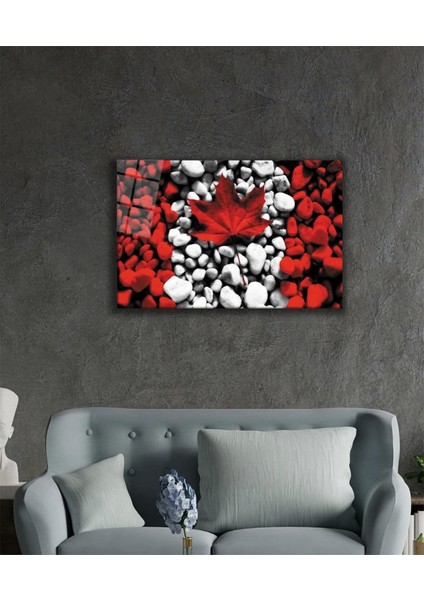 Teknoo- Kanada Bayrağı Cam Tablo Canadian Flag fiyatları
