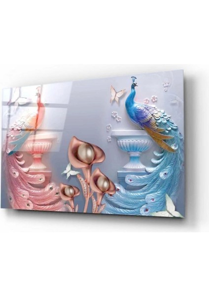 Teknoo- Tavus Kuşları Cam Tablo