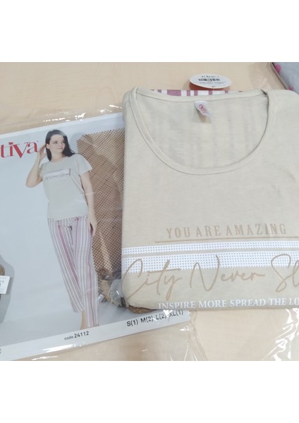 Kadın Kısa Kollu Penye Pijama Takımı fırsatları