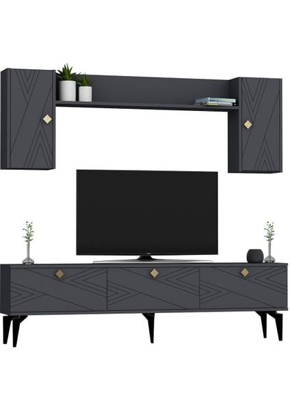 Touchdh Tv Ünitesi Takımı Antrasit-Antrasit