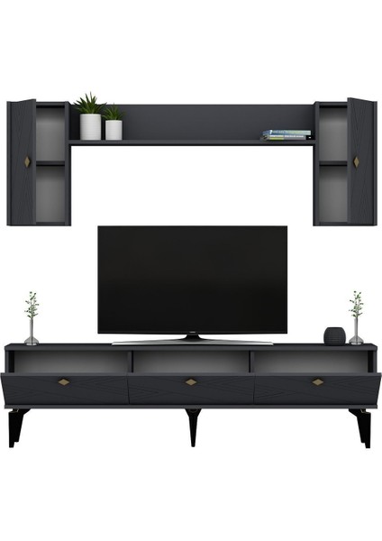 Touchdh Tv Ünitesi Takımı Antrasit-Antrasit