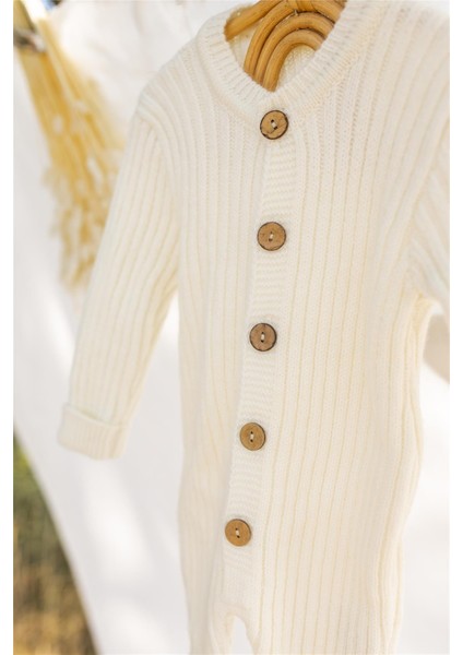 Triko Bereli Tulum Bebek Set Ekru modelleri