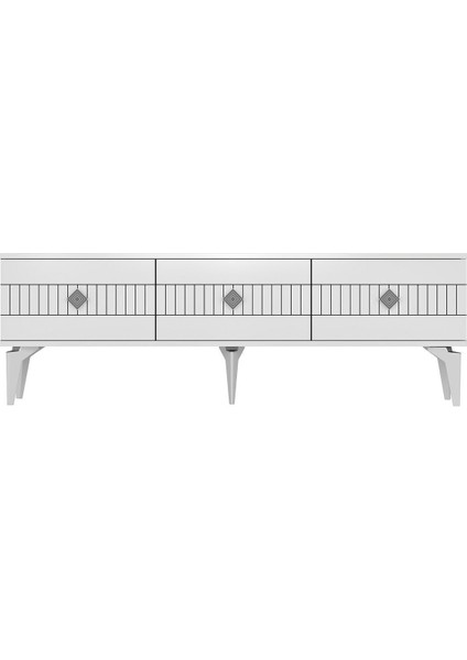 Midasdh Tv Stand (Alt Modül) Beyaz-Gümüş indirimleri