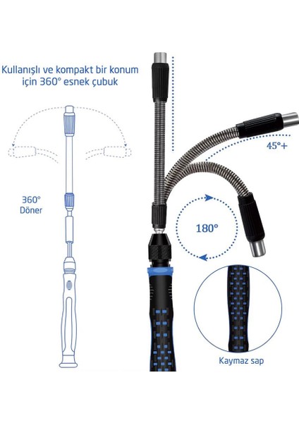 Uf-Tools KS-800170 Hassas 170 Parça Bits Uçlu Tornavida Seti