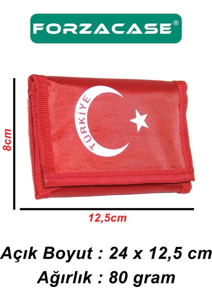 4 Göz Iç Fermuarlı Cırt Kapamalı Kırmızı Asker Cüzdanı Türkiye Bayrak Desen - FC728 indirimleri