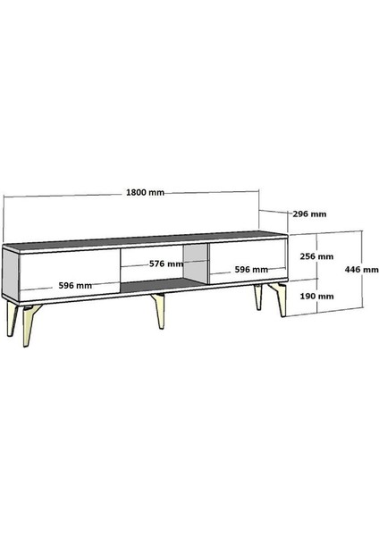 Demonte Home Mobilya Ritimdh 180 cm Tv Sehpası Beyaz Altın