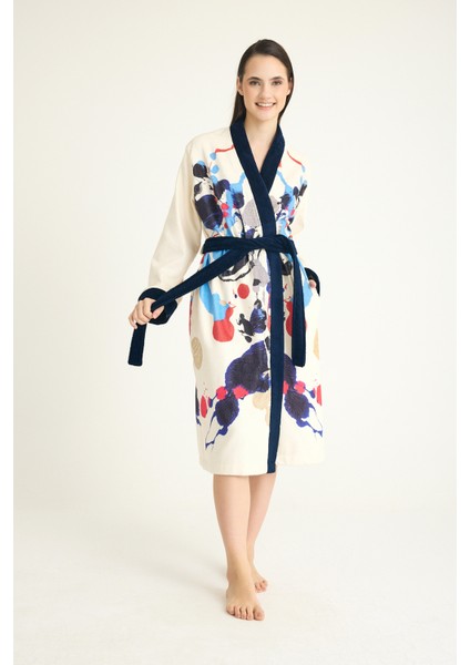 Desenli Baskılı Bornoz