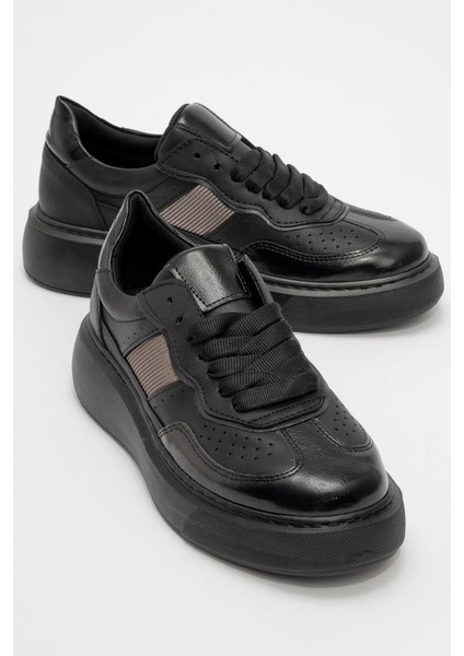 Kadın Spor Ayakkabı Siyah Siyah Kırışık